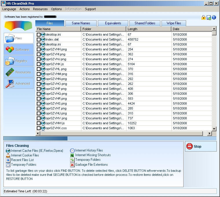 HS CleanDisk Pro Screenshot